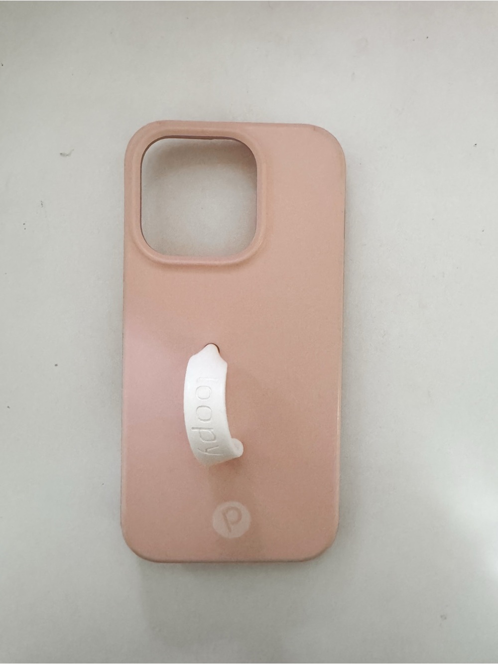 Loopy Blush Pink Phone Case with Integrated Grip Stand